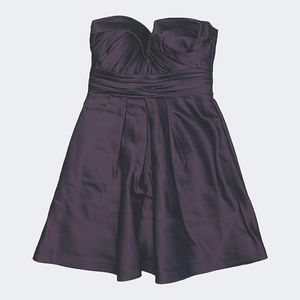 Bill Levkoff Strapless Cocktail Dress Size 0 Purple Plum Sweetheart Side Pockets